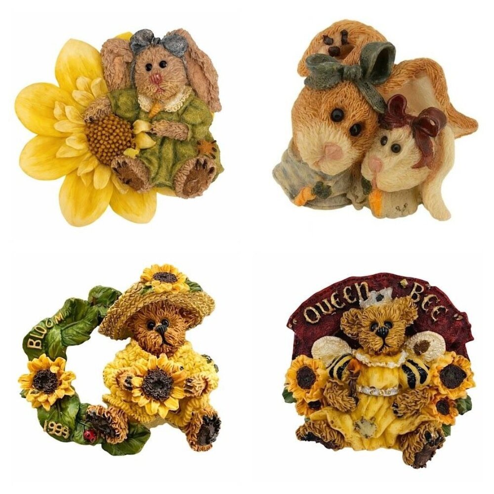Boyds Bears and Friends Lot of 4 Bears Bunny Sunflowers Queen Bee